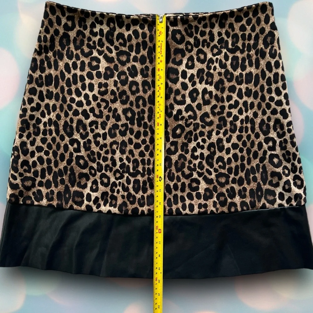 Michael Kors Women’s Black Leopard Print Skirt Size L - Picture 4 of 6